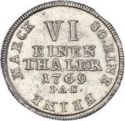 ⅙ Thaler - William Anthony of Asseburg, Germany, 1764-1772 reverse image