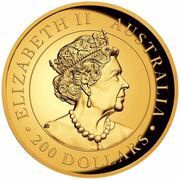200 Dollars - Elizabeth II 6th Portrait - Kangaroo - Gold Bullion Coin obverse image