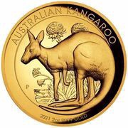 200 Dollars - Elizabeth II 6th Portrait - Kangaroo - Gold Bullion Coin, Australia, 2021 reverse image