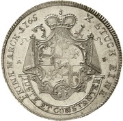 1 Thaler - William Anthony of Asseburg Konventionstaler, Germany, 1764-1765 reverse image
