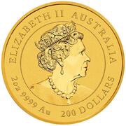 200 Dollars - Elizabeth II 6th Portrait - Year of the Ox - Gold Bullion Coin obverse image