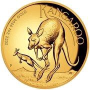 200 Dollars - Elizabeth II 6th Portrait - Kangaroo - Gold Proof, Australia, 2022 reverse image