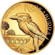 200 Dollars - Elizabeth II 6th Portrait - Australian Kookaburra - Gold Bullion Coin, Australia, 2022 reverse image
