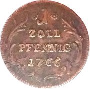 1 Zollpfennig - Charles Theodor, Germany, 1766-1778 reverse image