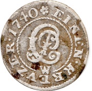 1 Kreuzer - Charles Philip, Germany, 1737-1742 reverse image