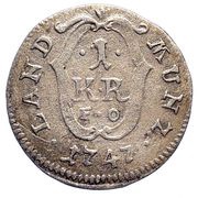 1 Kreuzer - Charles Theodor, Germany, 1746-1748 reverse image