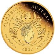200 Dollars - Elizabeth II 6th Portrait - Australian Sovereign; Queen Elizabeth II Platinum Jubilee obverse image