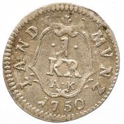1 Kreuzer - Charles Theodor, Germany, 1749-1750 reverse image