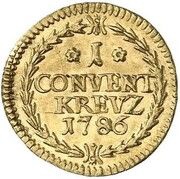 1 Kreuzer "Konventionskreuzer" - Charles Theodore Gold pattern strike, Germany, 1786 reverse image
