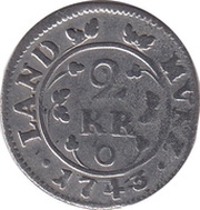 2 Kreuzers - Charles Theodor, Germany, 1743-1745 reverse image