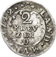 2 Kreuzers - Charles Philip, Germany, 1741-1742 reverse image