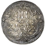 3 Kreuzers - Charles Theodor, Germany, 1743 reverse image
