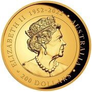 200 Dollars In the name of Elizabeth II; 6th Portrait - Kangaroo - Gold Proof obverse image