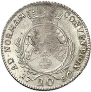 10 Kreuzers - Charles Theodore Konventionskreuzer, Germany, 1777-1780 reverse image