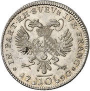 10 Kreuzers - Charles Theodore Konventionskreuzer; Vicariat, Germany, 1790-1792 reverse image