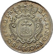 ⅙ Thaler - John William II, Germany, 1710-1715 reverse image