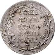 20 kreuzer - Charles Philip, Germany, 1727-1736 reverse image