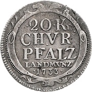 20 Kreuzers - Charles Philip, Germany, 1731-1736 reverse image