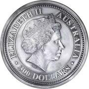 300 Dollars - Elizabeth II 4th Portrait - Year of the Dog - Silver Bullion Coin obverse image