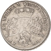 ½ Thaler - Charles Theodore Konventionstaler, Germany, 1765 reverse image