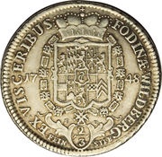 ⅔ Thaler - Charles Theodor, Germany, 1748 reverse image