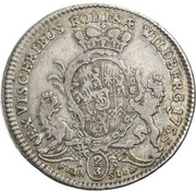 ⅔ Thaler - Charles Theodore Ausbeutegulden, Germany, 1751-1755 reverse image