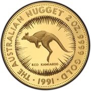 500 Dollars - Elizabeth II 3rd Portrait - Australian Nugget - Gold Bullion Coin, Australia, 1991 reverse image