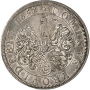 1 Thaler - Charles Louis Vicariat, Germany, 1657 reverse image