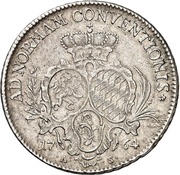 1 Thaler - Charles Theodore Konventionstaler, Germany, 1764 reverse image