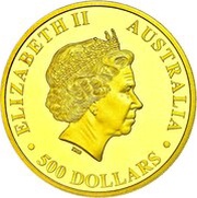 500 Dollars - Elizabeth II 4th Portrait - Australian Stock Horse - Gold Bullion Coin obverse image