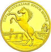 500 Dollars - Elizabeth II 4th Portrait - Australian Stock Horse - Gold Bullion Coin, Australia, 2014 reverse image