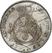1 Thaler - Charles Theodore Konventionstaler, Germany, 1781 reverse image