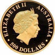 500 Dollars - Elizabeth II 4th Portrait - Wedge-tailed Eagle - Gold Bullion Coin obverse image