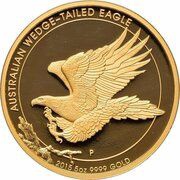 500 Dollars - Elizabeth II 4th Portrait - Wedge-tailed Eagle - Gold Bullion Coin, Australia, 2015 reverse image