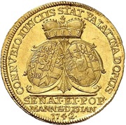 1 Ducat - Charles Theodore Marriage, Germany, 1742 reverse image