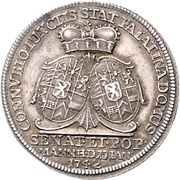 1 Ducat - Charles Theodore Silver pattern strike; Marriage, Germany, 1742 reverse image