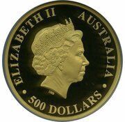 500 Dollars - Elizabeth II 4th Portrait - Koala - Gold Bullion Coin obverse image
