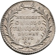 1 Ducat - Charles Theodore Silver pattern strike; Reign, Germany, 1750 reverse image