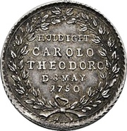 1 Ducat - Charles Theodore Silver pattern strike; Reign, Germany, 1750 reverse image