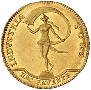 1 Ducat - Charles Theodore Lotterie-Dukat, Germany, 1767 reverse image