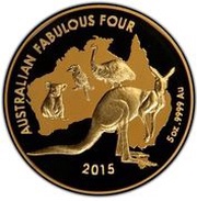 500 Dollars - Elizabeth II 4th Portrait - Australian Fabulous Four - Gold Bullion Coin, Australia, 2015 reverse image