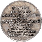 1 Ducat - Charles Theodore Silver pattern strike; Reign, Germany, 1783 reverse image