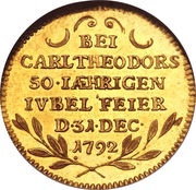 1 Ducat - Charles Theodore Golden Jubilee, Germany, 1792 reverse image