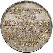 2 Ducats - Charles Philip Silver pattern strike, Germany, 1742 reverse image
