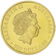 500 Dollars - Elizabeth II 4th Portrait - Australian Stock Horse - Gold Bullion Coin obverse image
