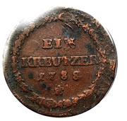 1 Kreuzer - Charles II, Germany, 1788 reverse image