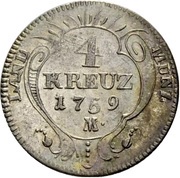4 Kreuzers - Christian IV, Germany, 1759 reverse image