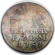 ⅙ Thaler - Christian IV, Germany, 1757-1759 reverse image