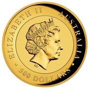 500 Dollars - Elizabeth II 4th Portrait - Kimberley Sunrise - Gold Bullion Coin obverse image