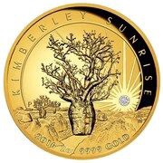 500 Dollars - Elizabeth II 4th Portrait - Kimberley Sunrise - Gold Bullion Coin, Australia, 2016 reverse image
